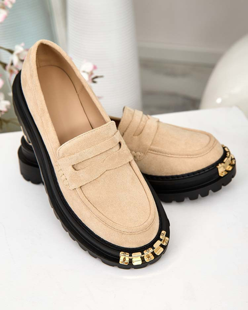 Мокасини Giulia Бежеві з Екошкіри