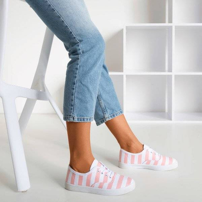 Růžové dámské pruhované tenisky Anchor - Footwear 1