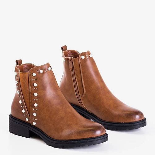 Коричневі жіночі черевики з перлами Ватерлоо - Взуття