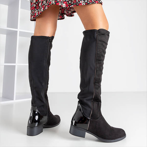 OUTLET Чорні черевики на колінах на плоских підборах від Gaglioli - Взуття