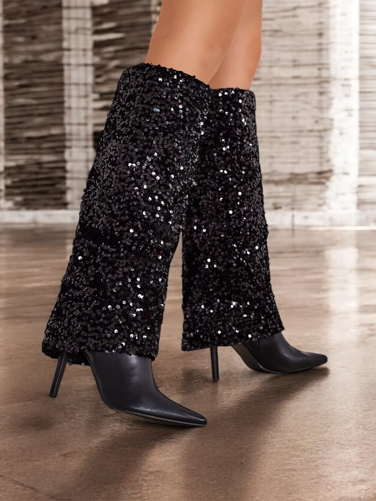 Dámské vysoké boty Royalfashion s cirkóny Endove