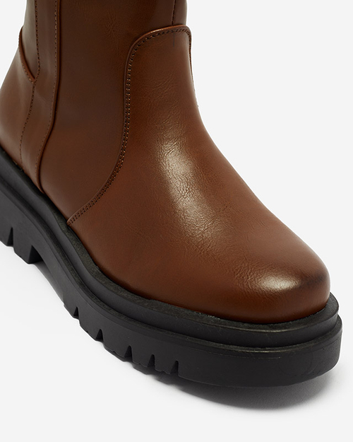 Жіночі ботфорти з екошкіри під верблюда Roterika - Взуття