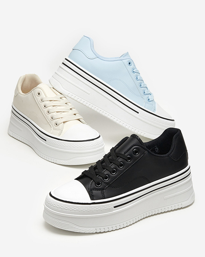 Блакитні жіночі кеди на платформі Aniel