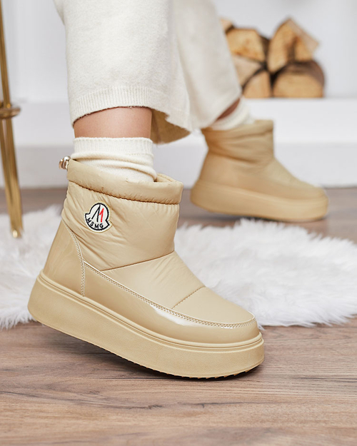 Royalfashion Жіночі черевики-сліпони для снігу бежевого кольору Ademra