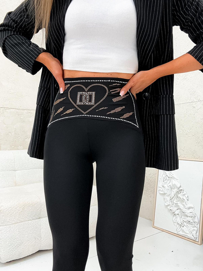 Royalfashion Dámské legíny se zirkony
