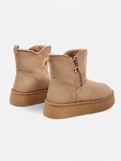 Dámské Kotníkové Boty Aurora Béžové Kožené Pro Každodenní Nošení