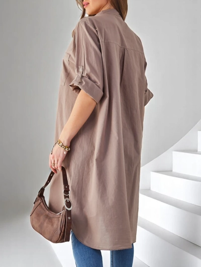 Royalfashion Bavlněná dlouhá oversized košile pro ženy