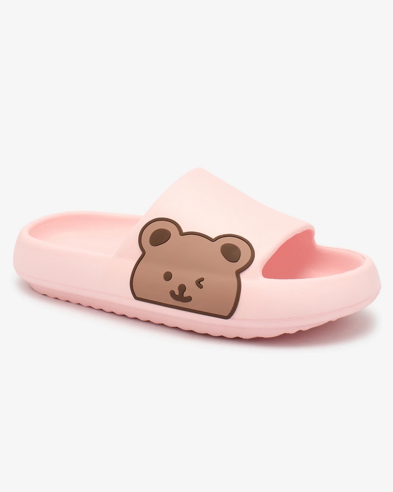 Royalfashion Růžové dámské gumové žabky s medvídkem Páka