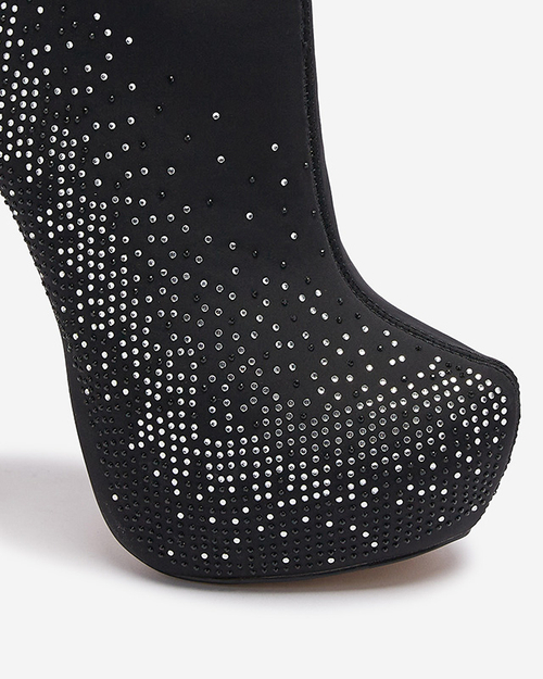 Чорні жіночі чоботи до коліна на шпильці Agiocio- Footwear