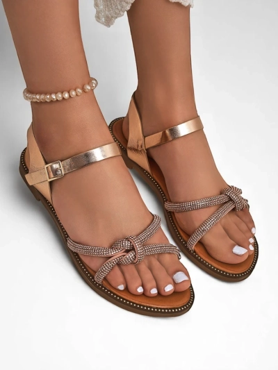 Royalfashion Dámské sandály s ozdobnými цирконии Bella Shine