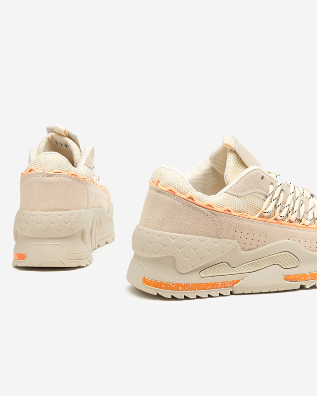 Béžové dámské sportovní boty, tenisky na sálovém klínovém podpatku Neritis - Obuv