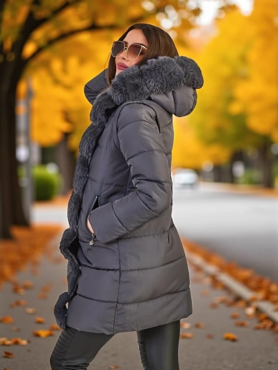 Dámská bunda Royalfashion se zipy a odnímatelnými rukávy