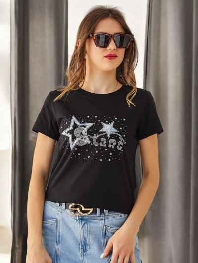 Royalfashion Жіноча бавовняна футболка STARS