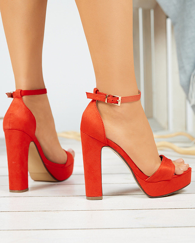 Помаранчеві жіночі босоніжки на вищому каблуці Cerista - Взуття