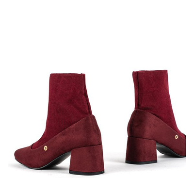 Bordowe czółenka ze skarpetką Preciosa - Obuwie