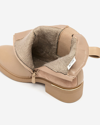 Royalfashion Světle hnědé dámské kozačky a'la sztyblety Olohro