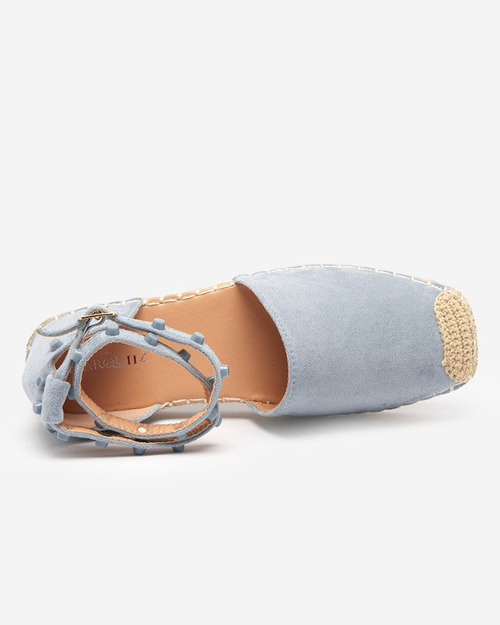 Світло-блакитні жіночі еспадрільі зі стразами Lonesi - Взуття
