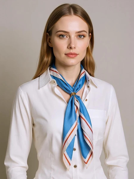 Apollonia - Modrý dámský polyesterový šátek 69x66 cm