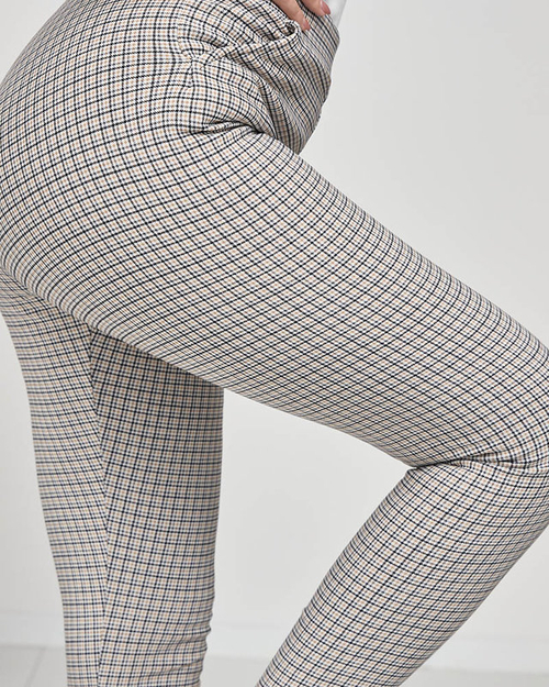 Жовто-чорні жіночі картаті лосини - Одяг