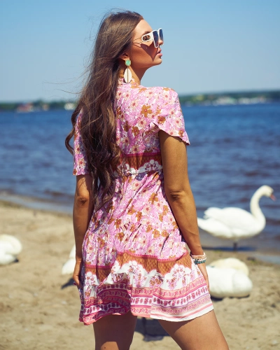 Жіноча коротка сукня Royalfashion Літня рожева