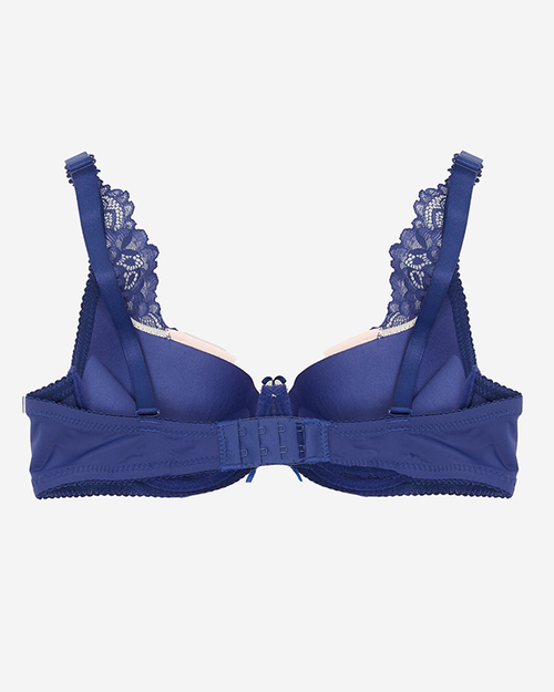 Жіночий рожевий бюстгальтер з темно-синім мереживом - Нижня білизна