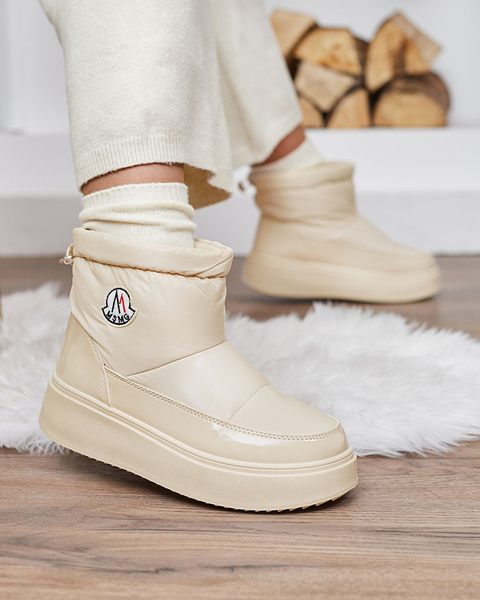 Royalfashion Жіночі черевики на шнурівці Ademra кремового кольору