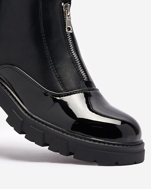 Жіночі черевики на блискавці посередині чорного кольору Elibe- Footwear