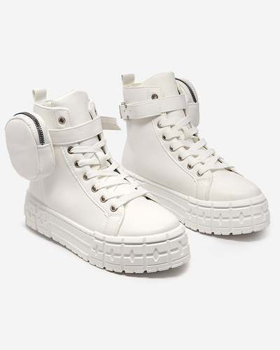 Dámská sportovní obuv z ekokůže v bílé barvě Kolibs- Footwear
