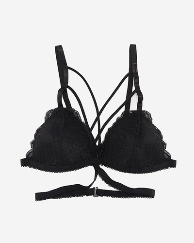 Černá dámská podprsenka s krajkou a ramínky - Spodní prádlo