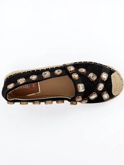 Černé dámské espadrilky s krystaly Wamba - obuv