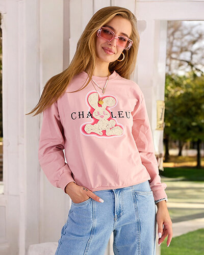 Royalfashion Dámská bavlněná mikina s tenkým potiskem