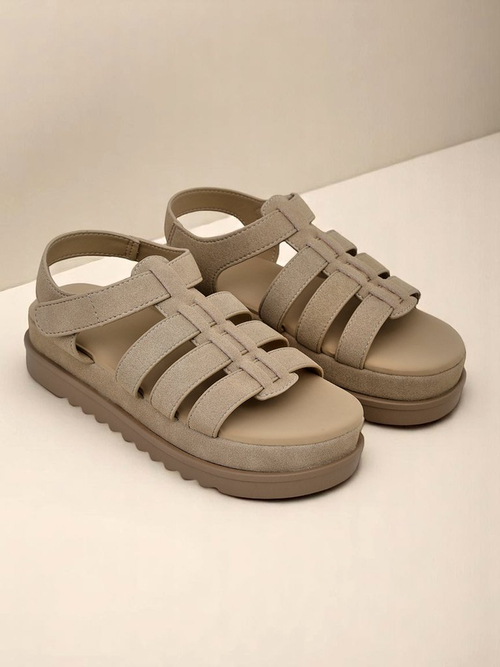 Жіночі сандалі Royalfashion Helena Classico платформа світло-коричневий