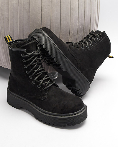 Dámské boty bagger z ekokůže v černé barvě Fefillo- Obuv