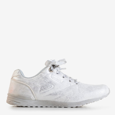 Світло-сірі жіночі кросівки з блискучим покриттям Simoli