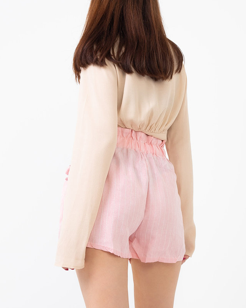 Рожеві жіночі шорти в смужку