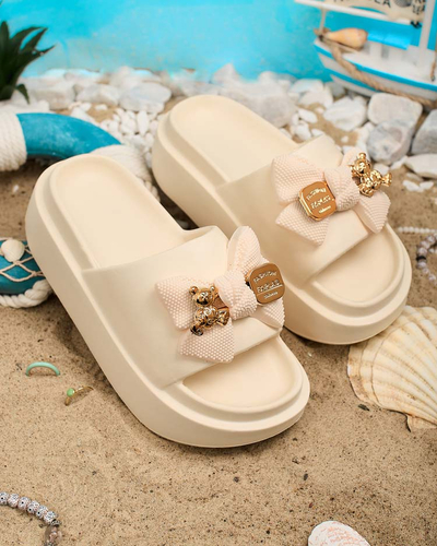 Royalfashion Dámské gumové žabky s ozdobnou mašlí Nilm