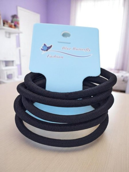 Royalfashion Sada 5 černých gumiček do vlasů Nero