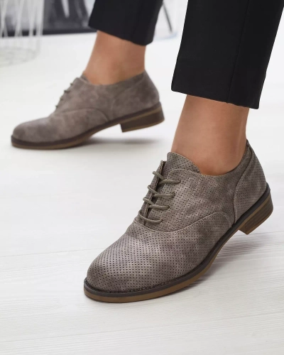 OUTLET Royalfashion Жіночі ажурні напівчеревики хакі Azedvi