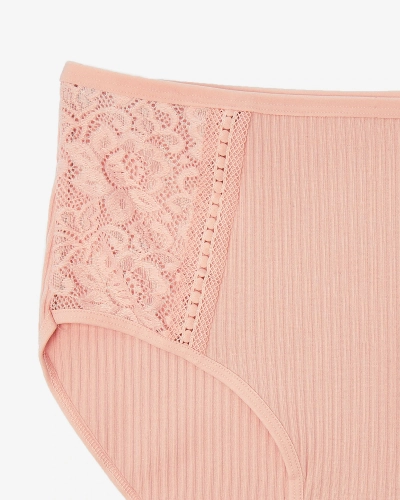 Жіночі трусики в рубчик рожевого кольору PLUS SIZE - Нижня білизна