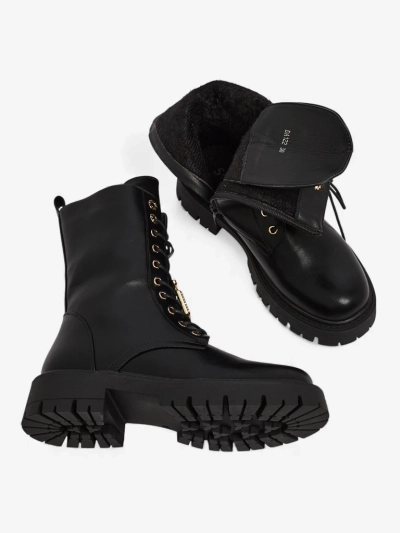 Eko kožené šněrovací dámské kotníkové boty Venit