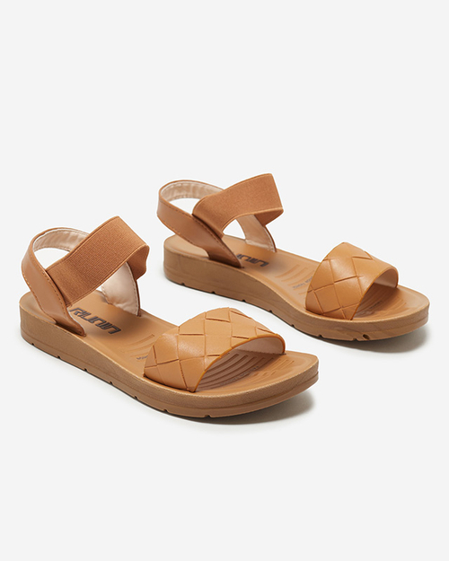 Жіночі босоніжки верблюжого кольору Astro-Footwear на гумці