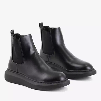 OUTLET Černé dámské kozačky na platformě Fabriano - Obuv