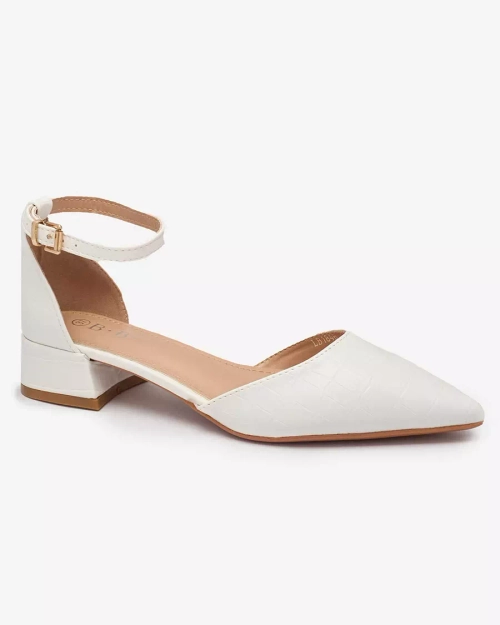 Білі жіночі балетки з вирізом Sefozi- Взуття