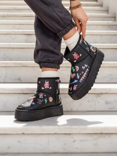 Royalfashion Krátké sněhové boty ve stylu ženských bot s nálepkami Hanaga