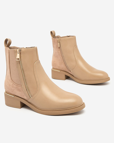 Royalfashion Světle hnědé dámské kozačky a'la sztyblety Olohro