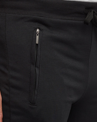 Чоловічі чорні спортивні штани з кишенями на блискавці - Одяг