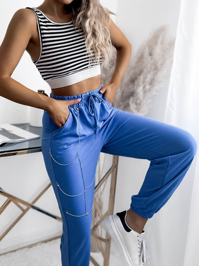 Modré dámské tepláky - Oblečení