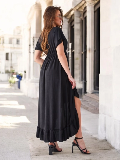 Royalfashion Dámské midi šaty s asymetrickým lemem