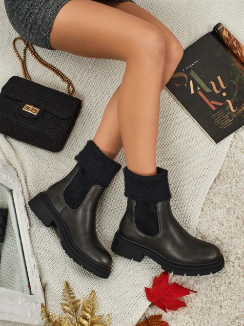 Ботильйони жіночі еко шкіряні з хутром Kesy