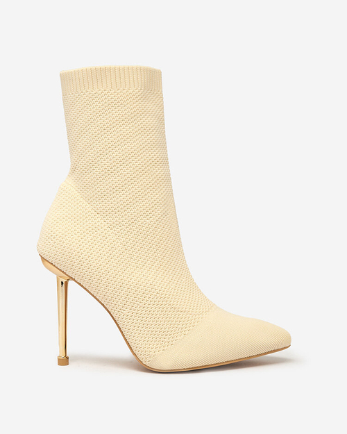 Royalfashion Бежеві жіночі чоботи з тканини Mofissi